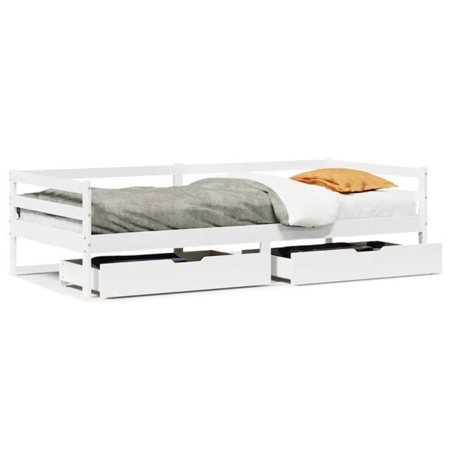 Berkfield Home Daybed with Drawers without Mattress White 90x200 cm Solid Wood - image 1