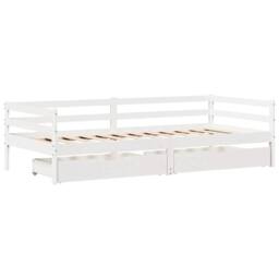 Berkfield Home Daybed with Drawers without Mattress White 90x200 cm Solid Wood - thumbnail 3
