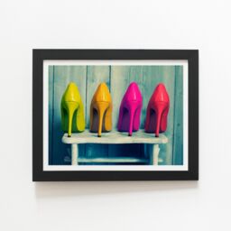 "Warren Reed - Designer Retro Shoe Collection Framed Art Print in Black - Size: W24"" x H36""" - thumbnail 2