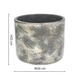 Ivyline Tivoli Planter Earth, H25cm x D26cm in Mid Grey - thumbnail 2