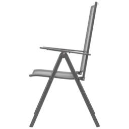 Berkfield Home Stackable Garden Chairs 2 pcs Steel Grey in Dark Grey - thumbnail 5