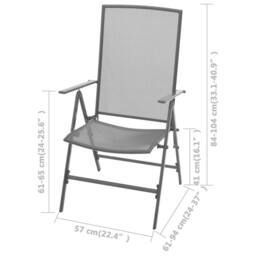 Berkfield Home Stackable Garden Chairs 2 pcs Steel Grey in Dark Grey - thumbnail 8