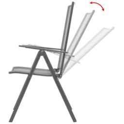 Berkfield Home Stackable Garden Chairs 2 pcs Steel Grey in Dark Grey - thumbnail 3