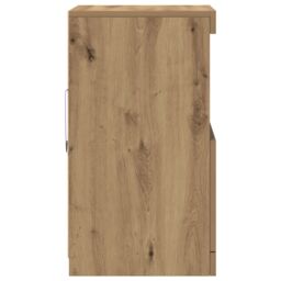 Berkfield Home Sideboard with LED Lights Artisan Oak 41x37x67 cm in Brown - Size: 41 x 37 x 67 cm - thumbnail 7