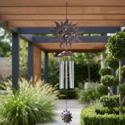 Garden Greatness Artisan Rusty Sun Garden Windchime - thumbnail 1