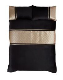 Rapport Home Capri Polycotton Duvet Cover Set With Pillowcase in Gold - Size: Double - thumbnail 3