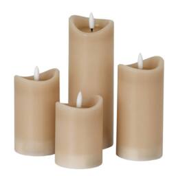 Lemon Pavilion Furniture and Decor Natural Glow 2.75x6 Melted LED Candle - Plastic - L7xW7xH15 cm - Taupe - thumbnail 3