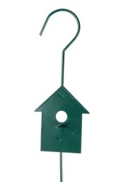 Homescapes Metal Spring Bird Feeder with Bird Decoration, Bird House in Green - thumbnail 3