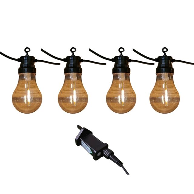 Samuel Alexander 4.5m Set of 10 Connectable Festoon Bulb Lights in Warm White - image 1