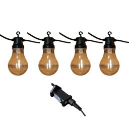 Samuel Alexander 4.5m Set of 10 Connectable Festoon Bulb Lights in Warm White - thumbnail 1