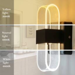 Goeco Wall Light LED Indoor, 12 W, Dimmable, 3000K/4500K/6500K, for Stairs in Black - thumbnail 7