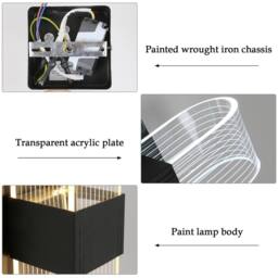 Goeco Wall Light LED Indoor, 12 W, Dimmable, 3000K/4500K/6500K, for Stairs in Black - thumbnail 9