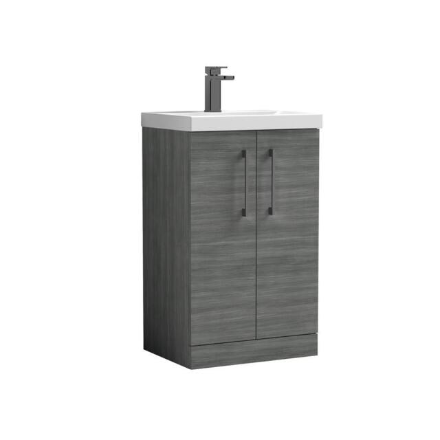 Balterley Bathroom 2 Soft Close Door Vanity Unit Basin, Anthracite, 500mm in Grey - image 1