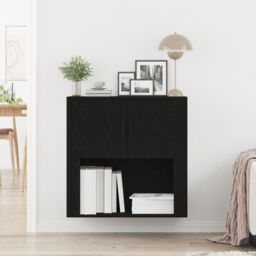 Berkfield Home Wall Cabinet Black Oak 80x33x80 cm Engineered Wood - Size: 80 x 33 x 80 cm - thumbnail 4