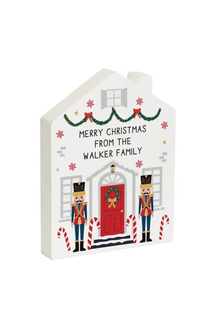 Personalised Memento Company Personalised Nutcracker Christmas House Ornament in White - image 1