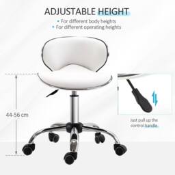 KORVIXA White Ergonomic Executive Office Chair Computer Armless PU Wheels - Size: 100 cm x 100 cm - thumbnail 3