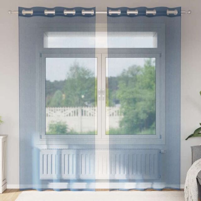 Berkfield Home Voile Curtains with Grommets 2 pcs Royal Blue - image 1
