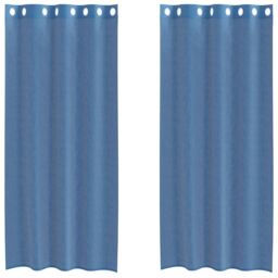 Berkfield Home Voile Curtains with Grommets 2 pcs Royal Blue - thumbnail 2