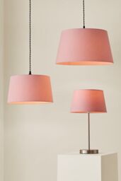 ValueLights Aspen Blush Pink Tapered Easy Fit Pendant Lamp Shade in Pale Pink - Size: Medium - thumbnail 8