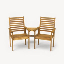 Royalcraft NAPOLI Companion Acacia Set - Duo Love Seat in Natural - thumbnail 4