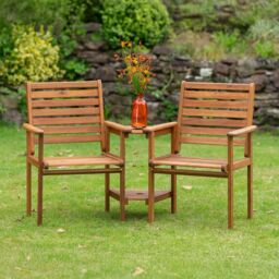 Royalcraft NAPOLI Companion Acacia Set - Duo Love Seat in Natural - thumbnail 2