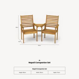 Royalcraft NAPOLI Companion Acacia Set - Duo Love Seat in Natural - thumbnail 5