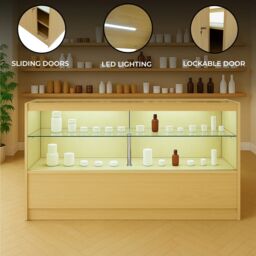 Monstershop LED Retail Shop Counter C1500 - Maple in Beige - thumbnail 2