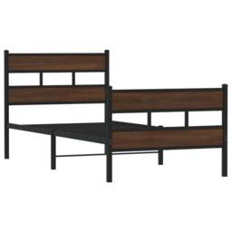 Berkfield Home Elegant Bed Frame without Mattress with Headboard & Footboard 9 in Brown - thumbnail 1