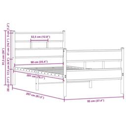 Berkfield Home Elegant Bed Frame without Mattress with Headboard & Footboard 9 in Brown - thumbnail 9