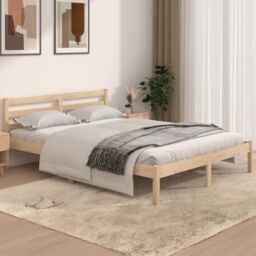 Berkfield Home Day Bed Solid Wood Pine 140x190 cm in Brown - thumbnail 1