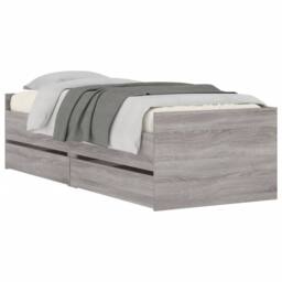 Berkfield Home Modern Bed Frame with Drawers without Mattress Grey Sonoma 90x200 cm - thumbnail 1