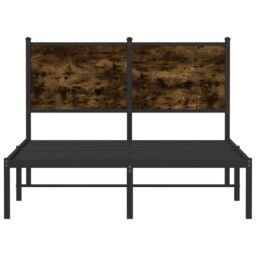 Berkfield Home Metal Bed Frame without Mattress Smoked Oak 120x200 cm in Brown - Size: Small Double - thumbnail 5