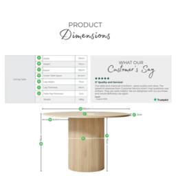 FurnitureboxUK Penrose Oak Effect Round Dining Table & 4 Beaumont Chairs in Grey - thumbnail 8