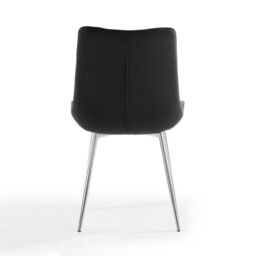 Home Detail Alba Velvet Dining Chair Set of 2, Black with Silver Legs - Size: 2 Pack - thumbnail 3