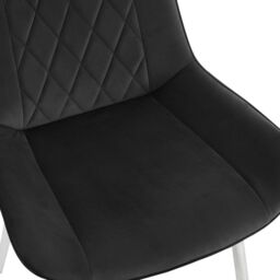 Home Detail Alba Velvet Dining Chair Set of 2, Black with Silver Legs - Size: 2 Pack - thumbnail 4