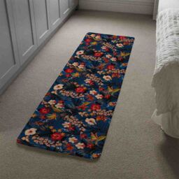 Benjamin Tate Design Bright Red & Orange Tropical Flowers & Plants Runner Rug in Natural - Size: 67 cm x 230 cm - thumbnail 4