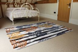 Benjamin Tate Design Cute Autumn Leaves Rug in Natural - Size: Large - thumbnail 3