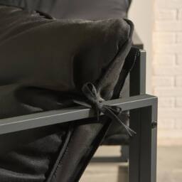 OHS Miami 4PC Table Chair Set Outdoor Metal Frame Garden Patio Furniture in Black - thumbnail 5