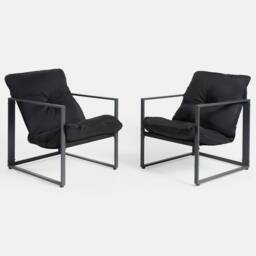 OHS Miami 4PC Table Chair Set Outdoor Metal Frame Garden Patio Furniture in Black - thumbnail 8