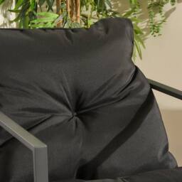 OHS Miami 4PC Table Chair Set Outdoor Metal Frame Garden Patio Furniture in Black - thumbnail 4