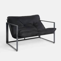 OHS Miami 4PC Table Chair Set Outdoor Metal Frame Garden Patio Furniture in Black - thumbnail 9