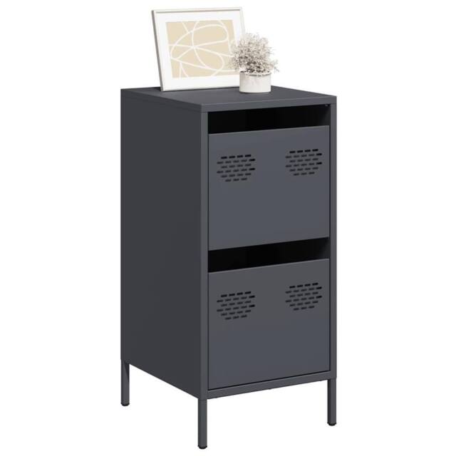 Berkfield Home Sideboard Anthracite 35x39x73.5 cm Cold-rolled Steel in Charcoal - image 1
