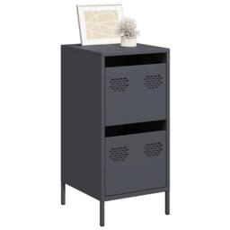Berkfield Home Sideboard Anthracite 35x39x73.5 cm Cold-rolled Steel in Charcoal - thumbnail 1