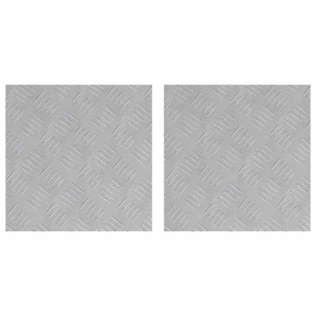 Berkfield Home Aluminum Checker Plates 2 pcs Anti-Slip 40x40 cm in Silver - Size: Medium - image 1