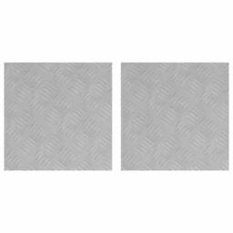 Berkfield Home Aluminum Checker Plates 2 pcs Anti-Slip 40x40 cm in Silver - Size: Medium - thumbnail 1