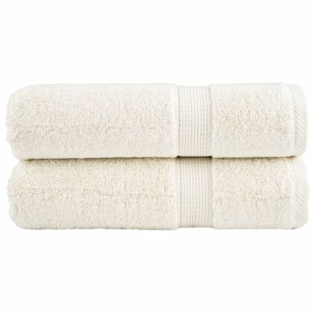 Berkfield Home Premium Bath Towels SOLUND 2 pcs 100x150 cm 600 gsm in Cream - image 1