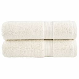 Berkfield Home Premium Bath Towels SOLUND 2 pcs 100x150 cm 600 gsm in Cream - thumbnail 1