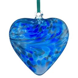 Sienna Glass 12cm Friendship Heart Blue