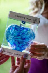 Sienna Glass 12cm Friendship Heart Blue - thumbnail 3