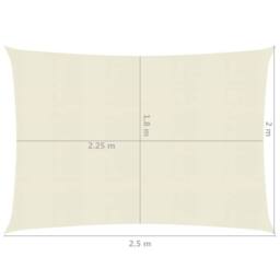 Berkfield Home Sunshade Sail 160 g/m ² Cream 2x2.5 m HDPE in Beige - thumbnail 6
